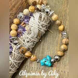 Alquimia Blue and Silver Bracelet with Turquoise Charm